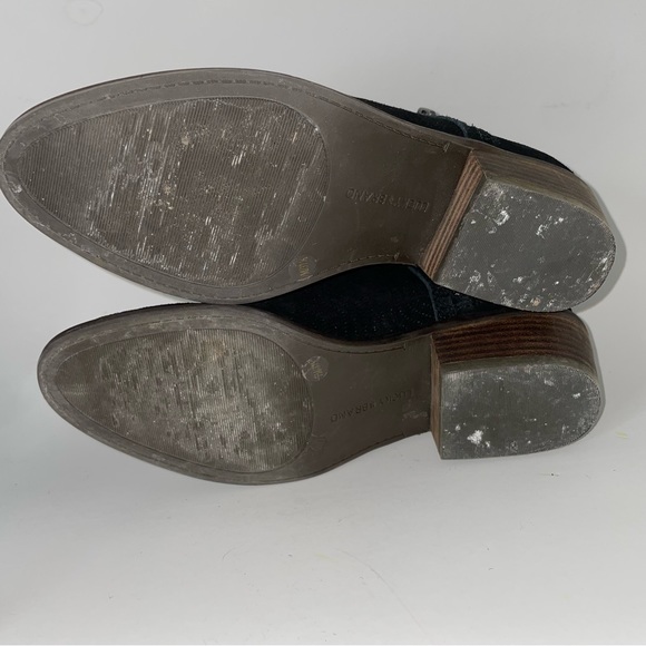 Lucky Brand Women's Size 7 Perforated Ankle Boots Black Suede Booties - Picture 9 of 11